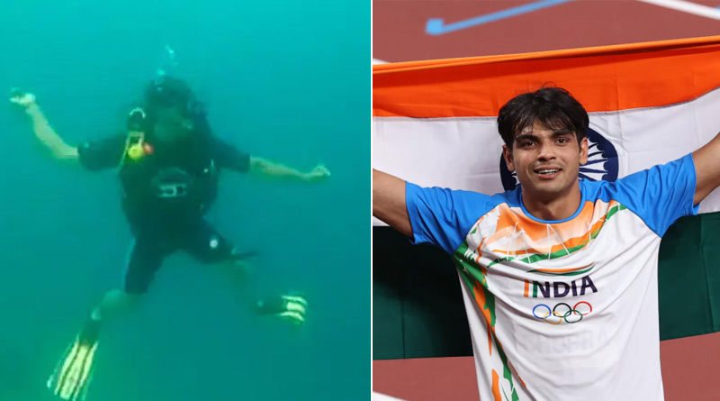জলের তলায় জ্যাভলিন ছুঁড়ছেন নীরজ চোপড়া! ভাইরাল ভিডিও