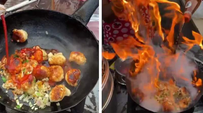 Street vendor makes fire momos in Ghaziabad, video goes viral