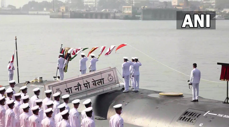 Indian Navy commissions 4th Scorpene-class submarine INS Vela in Mumbai। Sangbad Pratidin