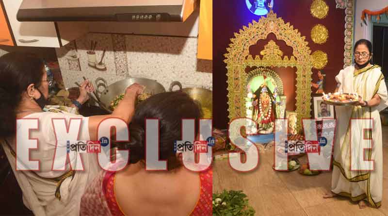 ঠিক যেন ‘ঘরের মেয়ে’, বাড়ির কালীপুজোয় ভোগ রাঁধলেন মুখ্যমন্ত্রী