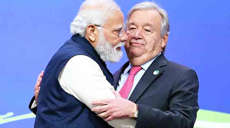 Pic of PM Modi hugging UN chief goes viral, here is why | Sangbad Pratidin