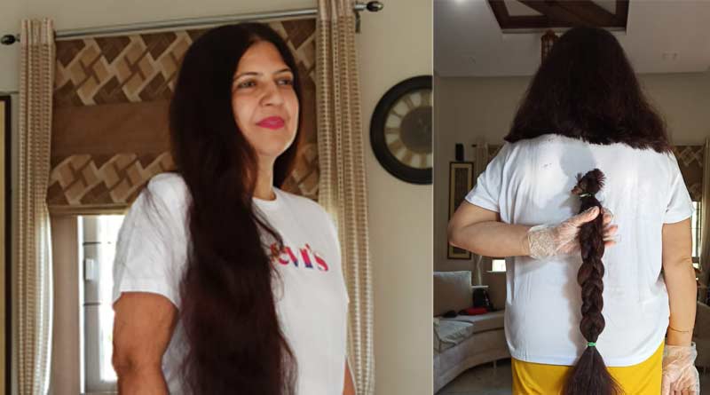 A woman of Durgapur donate her hair for cancer patient | Sangbad Pratidin