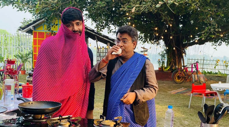 ‘শাশুড়ি’ রুদ্রনীলের পাশে ‘বউমা’ প্রতীক! ফুড শো’য়ে শাড়িতে চমক দুই অভিনেতার