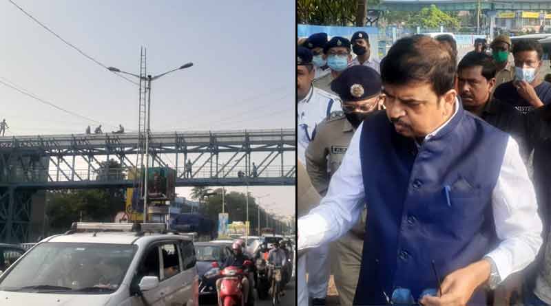 মুখ্যমন্ত্রীর ধমকের পরই তৎপর প্রশাসন, চিংড়িঘাটা ফুটওভারব্রিজ পরিদর্শনে মন্ত্রী সুজিত বসু