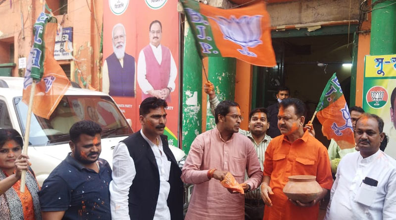 West Bengal BIP celebrates parties huge win in Tripura Civic Polls | Sangbad Pratidin
