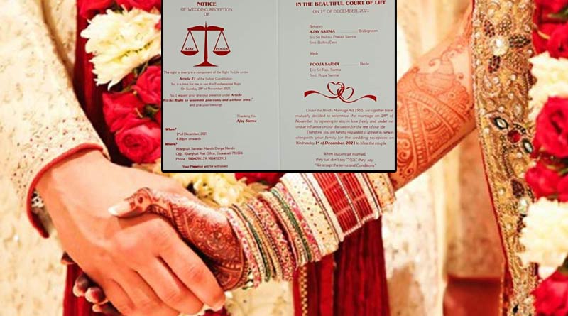 Assam lawyer couple gives out constitution-themed wedding invitations that goes viral | SangbadPratidin