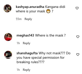 Kangana Ranaut mask reaction