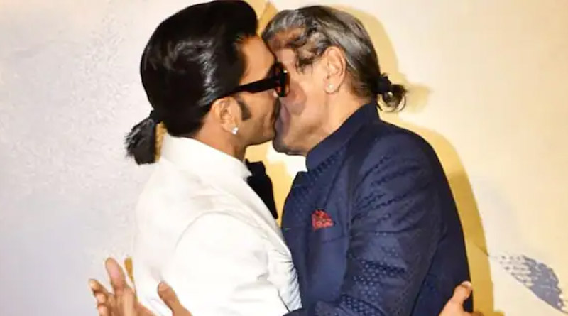 Ranveer Singh Kisses Kapil Dev on stage at 83 movie Special screening | Sangbad Pratidin