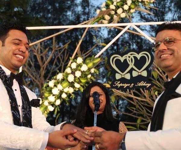 Gay couple ties the knot at an all-smiles ceremony in Hyderabad.