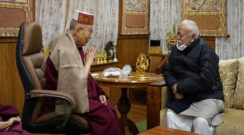 Mohan Bhagwat meets Dalai Lama in Dharamshala | Sangbad Pratidin