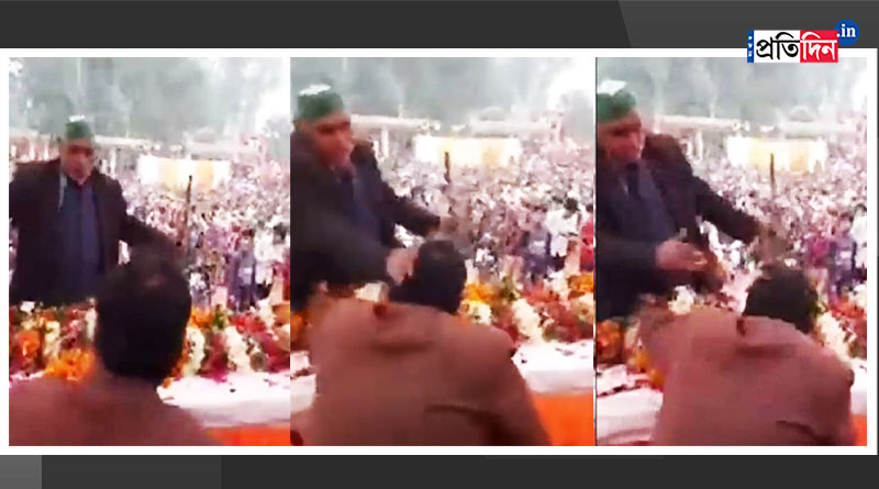 Video of elderly man slapping him goes viral, BJP MLA says it was just 'chacha's pat on cheek' | Sangbad Pratidin