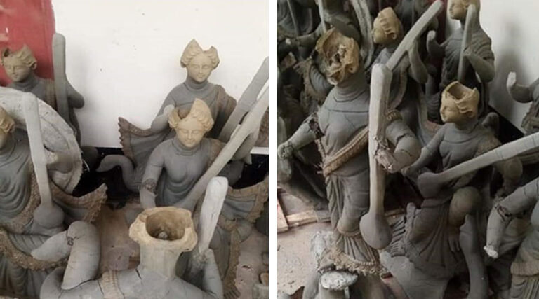 Saraswati idols vandalised in Chittagong, Bangladesh makes disturbance for the minorities