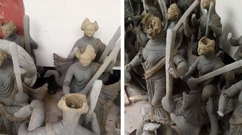 Saraswati idols vandalised in Chittagong, Bangladesh makes disturbance for the minorities | Sangbad Pratidin