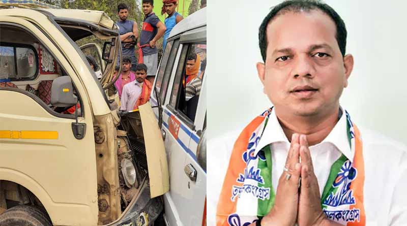 TMC minister Jakir Hussein's convoy suffers accident | Sangbad Pratidin