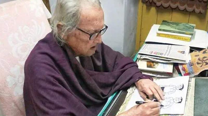 Artists commemorated the veteran cartoonist Narayan Debnath