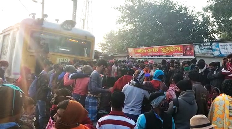 Train services interrupted as passengers protesting from morning | Sangbad Pratidin