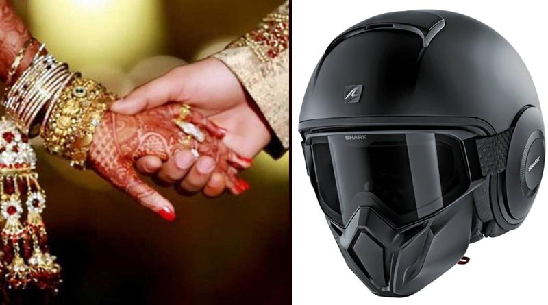 Bride Distributes Helmets To Weddings Guests | Sangbad Pratidin