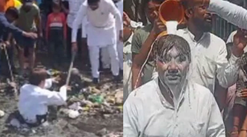নোংরা নর্দমা পরিষ্কার করে ‘নায়ক’ আপ নেতা, অনুগামীরাই করালেন দুধস্নান, ভিডিও ভাইরাল