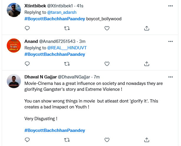 Boycott Bachchhan Paandey tweet