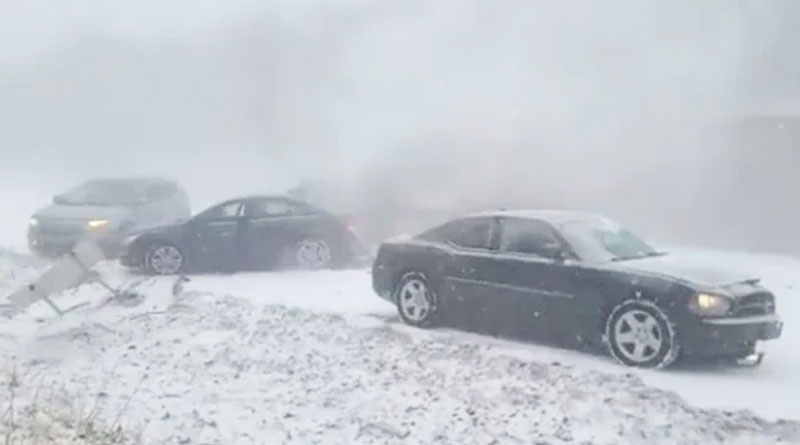 Shows Massive Pile-Up In US In Snow Squall | Sangbad Pratidin