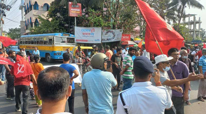 Normal life disrupted at some places in West Bengal due to Strike | Sangbad Pratidin