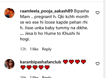 Bipasha post Comment