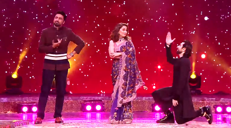 Tollywood star Dev and Jeet performs with Madhuri Dixit | Sangbad Pratidin
