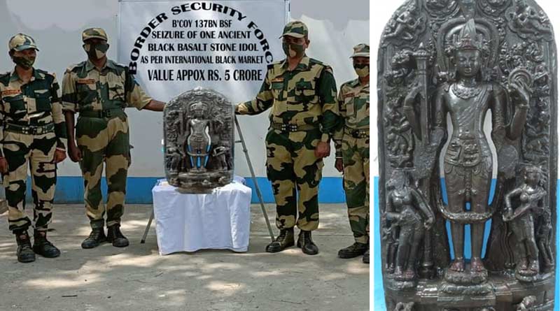 Black stone idol of Pal Dynasty worth of almost 5 crores recovered from border area of South Dinajpur | Sangbad Pratidin