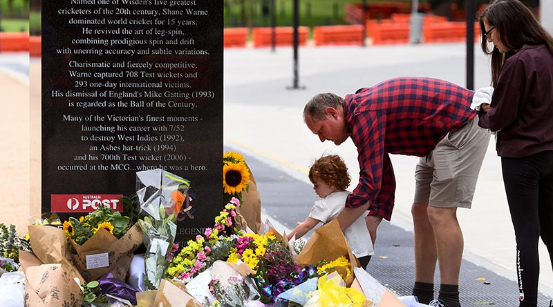 Flowers, beers, and meat pie, Australian fans mark Shane Warne's death