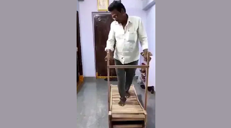বিদ্যুৎ ছাড়াই চলছে কাঠের ট্রেডমিল, মুহূর্তে ভাইরাল ভিডিও, অজানা শিল্পীকে কুর্নিশ নেটিজেনদের