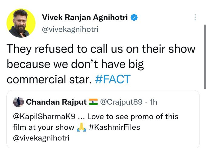 Vivek Agnihotri tweet
