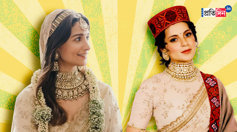 Netizens Notices Uncanny resemblance with Kangana Ranaut and Alia Bhatt's Saree | Sangbad Pratidin
