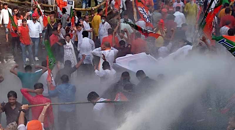 BJP protest at Vikash Bhavan turns violent as cops lathicharge | Sangbad Pratidin
