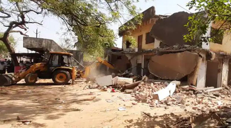 Bulldozer demolishes ancestral house Rape accused Mahant in Madhya Pradesh। Sangbad Pratidin