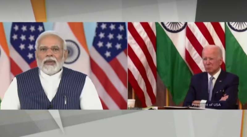 Pm Narendra Modi holds virtual discussion with US President Joe Biden | Sangbad Pratidin