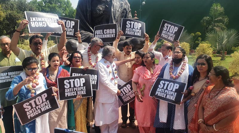 TMC MPs stage protest over no discussion on price rise