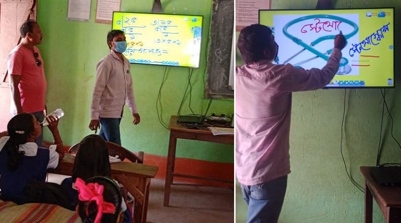 Teacher starts digital smart class near Odissa border | Sangbad Pratidin