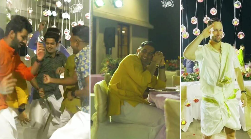 চেন্নাই সতীর্থর বিয়েতে লুঙ্গি পরে প্রাণ খুলে নাচ ধোনি-ব্রাভোদের, দেখুন ভিডিও