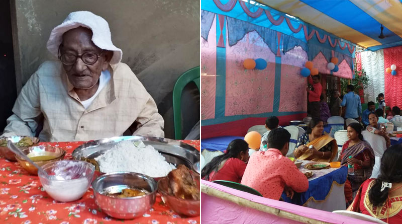 Centenarian man gets new teeth, celebrates rice ceremony again | Sangbad Pratidin