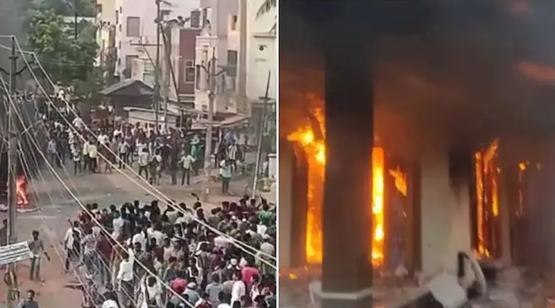 Protestors set minsiter's house on fire in Andhra Pradesh, curfew clamped | Sangbad Pratidin