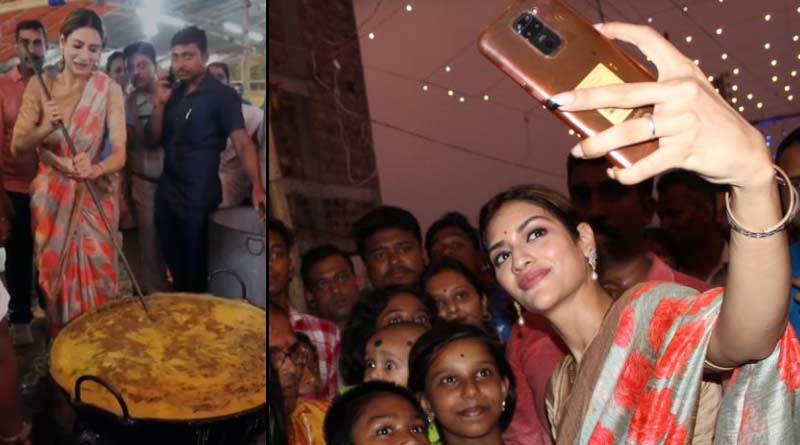 Nusrat Jahan: বসিরহাটে ফের জনসংযোগ নুসরতের, কোমর বেঁধে রাঁধলেন কালীপুজোর ভোগ