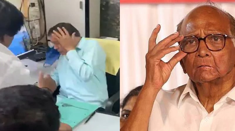 BJP Leader Slapped by NCP Supporters For Post Against Sharad Pawar | Sangbad Pratidin