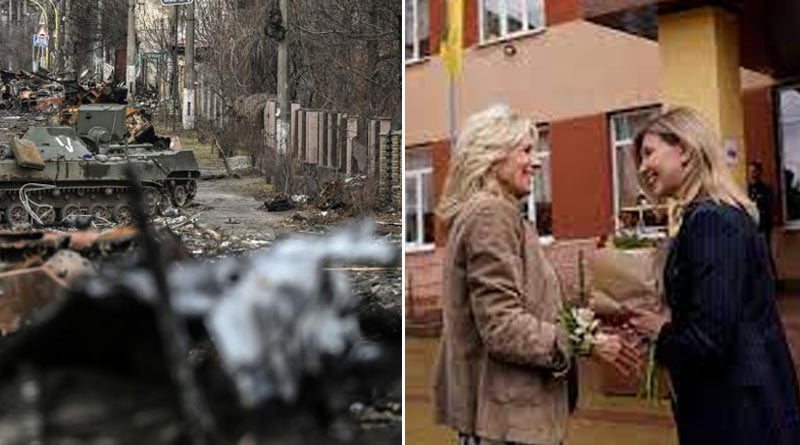 Russia-Ukraine War: US First Lady makes 'surprise vist' to war torned Ukraine on Sunday, meets first lady of Ukraine | Sangbad Pratidin