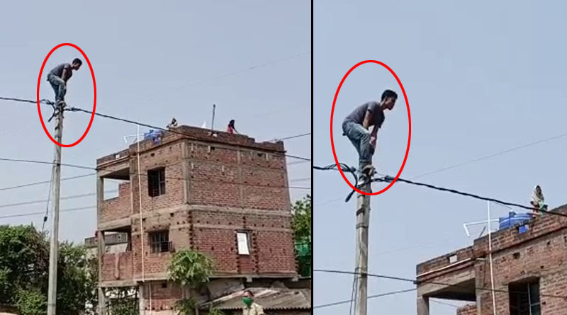 Mentally challenged man climbs 25 feet poll, jumped and injured | Sangbad Pratidin