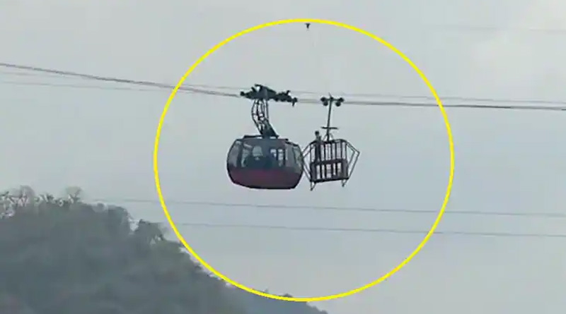 Now Ropeway Cable Car Stuck Mid-Air In Himachal Pradesh | Sangbad Pratidin