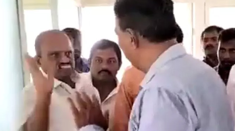 A Karnataka Leader Caught On Camera Slapping College Principal | Sangbad Pratidin