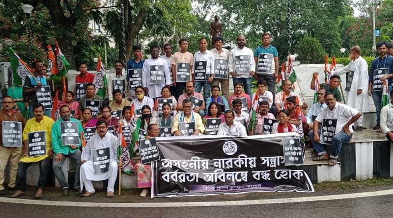 TMC in Tripura: TMC organises massive rally against atrocities of BJP in Tripura | Sangbad Pratidin