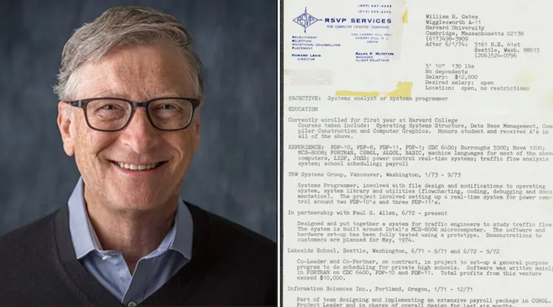 Microsoft Co-founder Bill Gates shares 48-yr-old resume on LinkedIn | Sangbad Pratidin