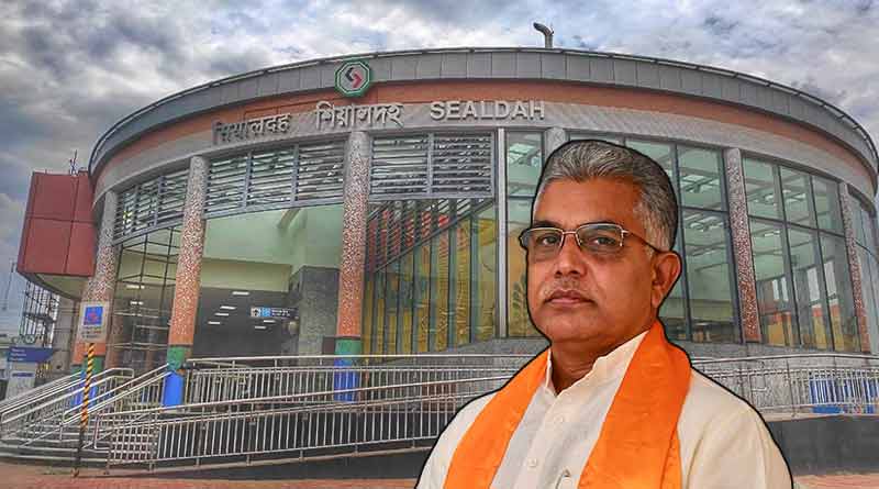 BJP leader Dilip Ghosh attacks TMC on Sealdah Metro inauguration controversy । Sangbad Pratidin