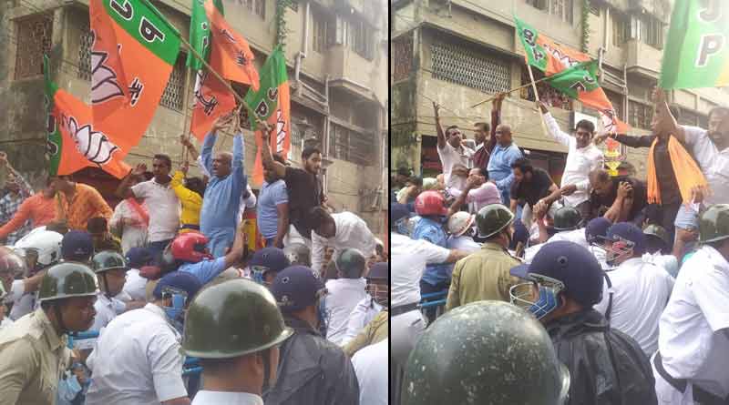 ‘বিষমদ’ কাণ্ডের প্রতিবাদ মিছিলে বাধা, পুলিশ ও বিজেপি ধস্তাধস্তিতে রণক্ষেত্র হাওড়া